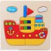 Queenie Wooden Jigsaw Puzzle Safe Wood Training Imagination 3D Puzzles Toys for Toddlers Kids Children Set of 4 Ship,Train,Truck,Rooter  B07GXNDYSY